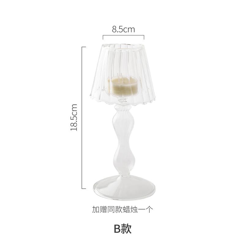 Стеклянный подсвечник на высоких ножках, настольная лампа, подсвечник, емкость для хранения, прозрачная стеклянная бутылка, настольные украшения, аксессуары для рукоделия