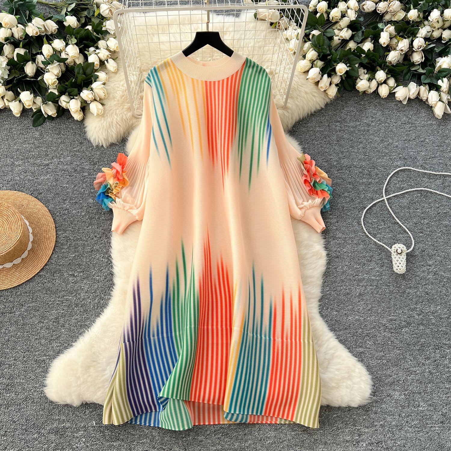 Женское платье большого размера с градиентным цветным принтом, свободное, повседневное, с трехмерным цветочным принтом и рукавами-фонариками, плиссированное one size абрикосовый
Женское платье большого размера с градиентным цветным принтом, свободное, повседневное, с трехмерным цветочным принтом и рукавами-фонариками, плиссированное one size абрикосовый