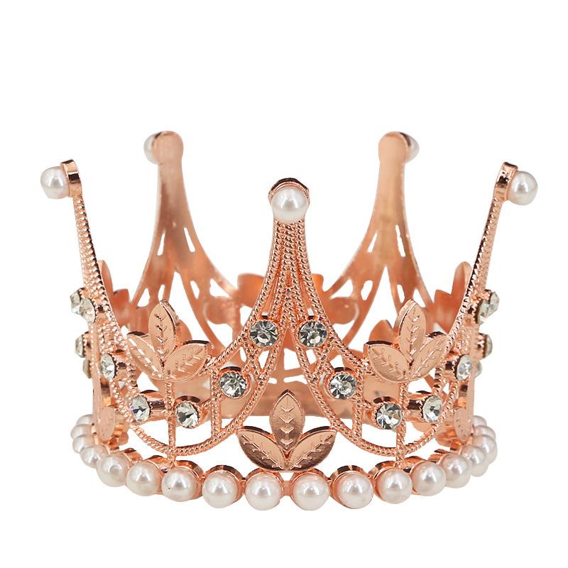 Новая золотая круглая тиара для дня рождения, вечеринки, выступления, корона из сплава, горный хрусталь, детские аксессуары для волос