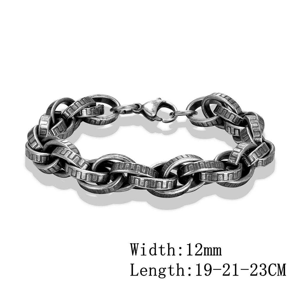 Gothic Style Men Stainless Steel Creative Retro Oxidized Black Serrated Biker Chain Bracelets Punk Rock Male Jewelry 23cm
Gothic Style Men Stainless Steel Creative Retro Oxidized Black Serrated Biker Chain Bracelets Punk Rock Male Jewelry 23cm
