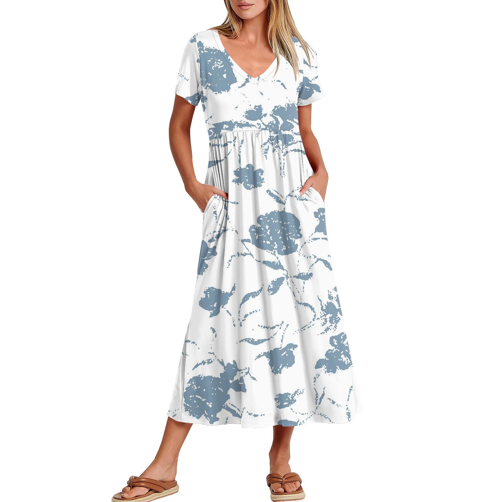 Женские повседневные платья с карманами, струящаяся длинная юбка, женское летнее платье-макси с V-образным вырезом и короткими рукавами XL белый
Женские повседневные платья с карманами, струящаяся длинная юбка, женское летнее платье-макси с V-образным вырезом и короткими рукавами XL белый