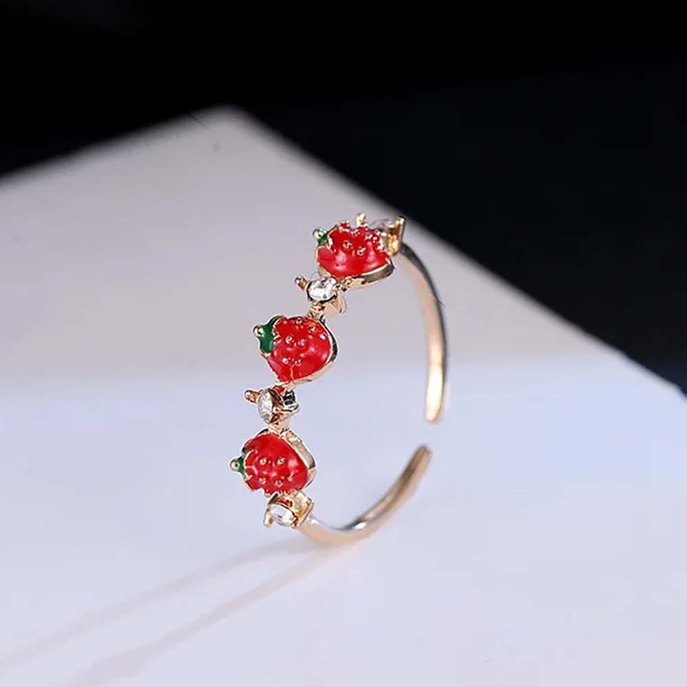 2025 Cute Sweet Red Strawberry Trendy Crystal Rings for Women Girls Korean Small Fresh Fruits Open Finger Ring Wedding Zircon
2025 Cute Sweet Red Strawberry Trendy Crystal Rings for Women Girls Korean Small Fresh Fruits Open Finger Ring Wedding Zircon