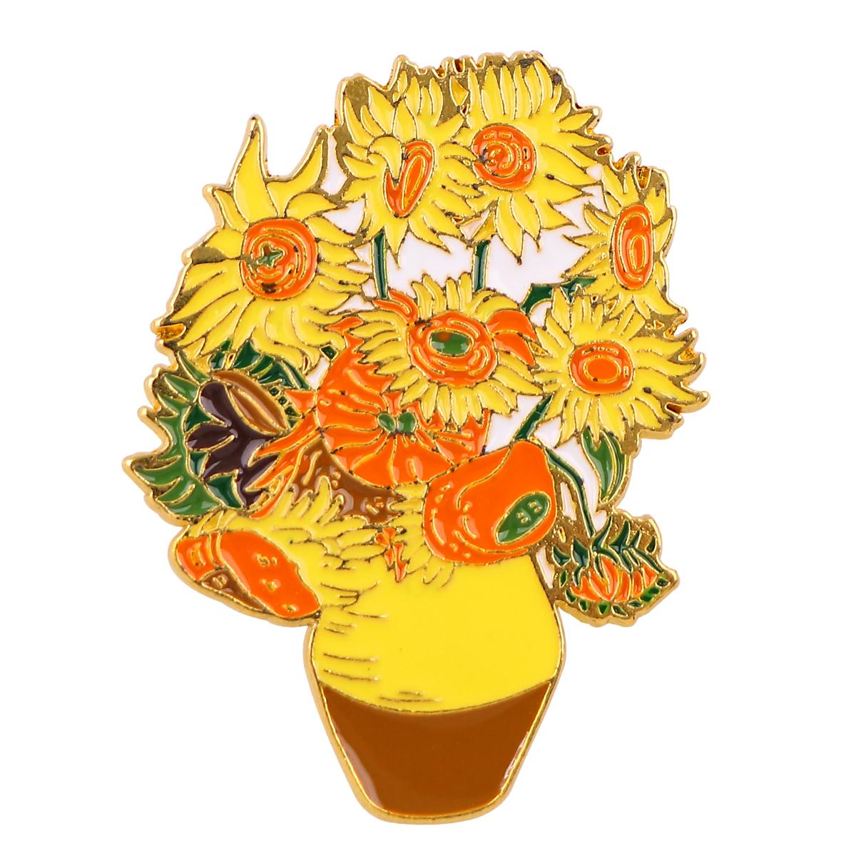 Емалеві значки «Соняшники» Ван Гога, брошки для серфера для дитячого одягу, значки на лацкан для рюкзака, модна металева біжутерія, аксесуари, подарунки
Емалеві значки «Соняшники» Ван Гога, брошки для серфера для дитячого одягу, значки на лацкан для рюкзака, модна металева біжутерія, аксесуари, подарунки