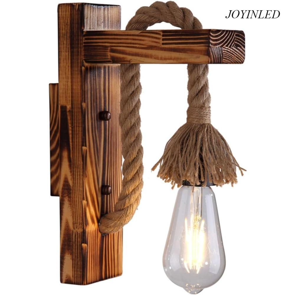 JOYINLED Single Head Industrial Wall Light Rustic Wooden Hemp Rope Wall Mounted Lighting for Bedroom Bedside Living Room Porch No bulb
JOYINLED Single Head Industrial Wall Light Rustic Wooden Hemp Rope Wall Mounted Lighting for Bedroom Bedside Living Room Porch No bulb