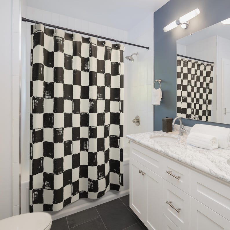 Black And White Checkered Shower Curtain Checkerboard Retro Bathroom Decor W60H190(CM)-1 Pcs
Black And White Checkered Shower Curtain Checkerboard Retro Bathroom Decor W60H190(CM)-1 Pcs