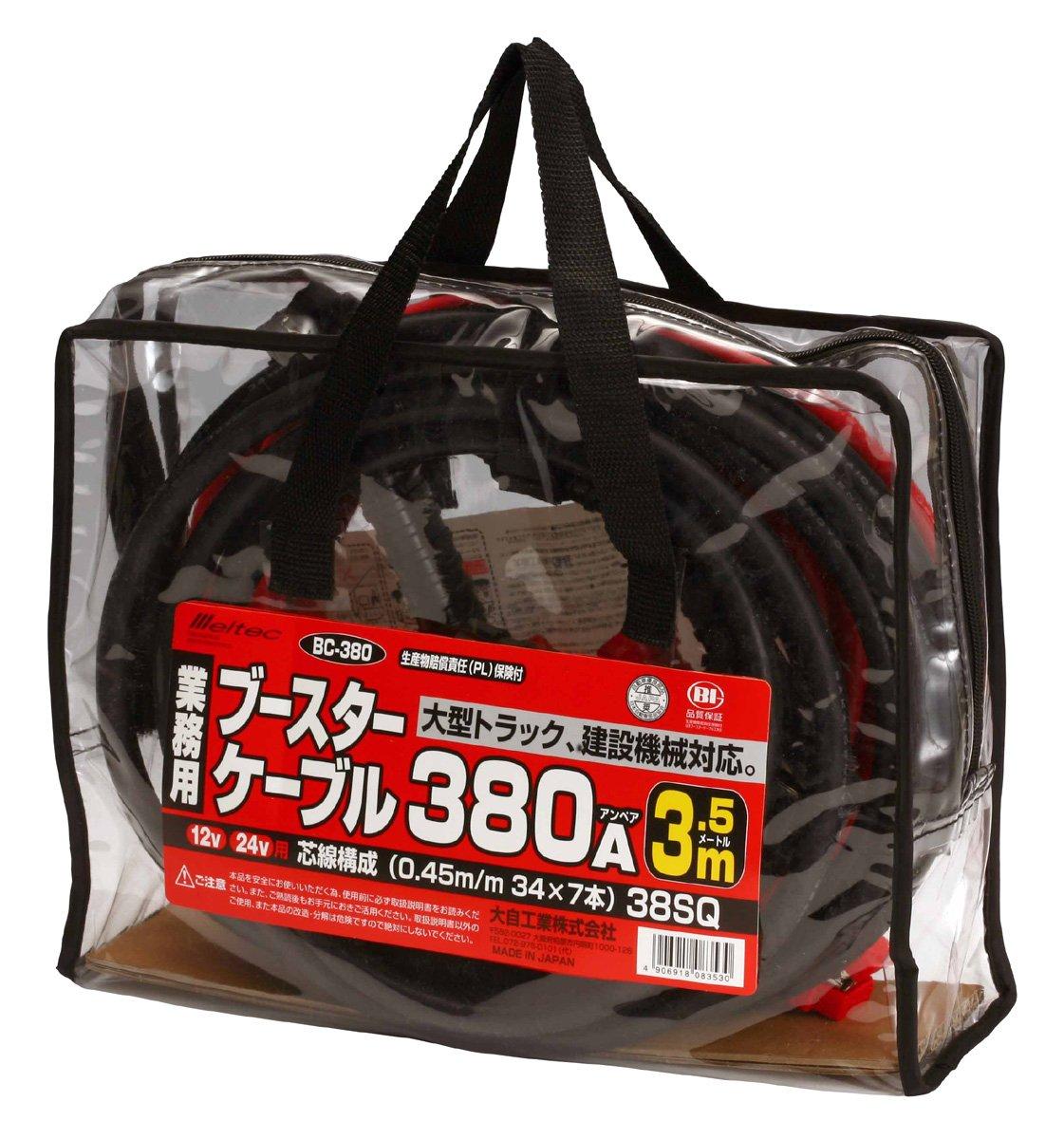 Meltec BC-380 Booster Cable (for large trucks and construction machinery), DC 12V/24V, 380A, 3.5m
Meltec BC-380 Booster Cable (for large trucks and construction machinery), DC 12V/24V, 380A, 3.5m