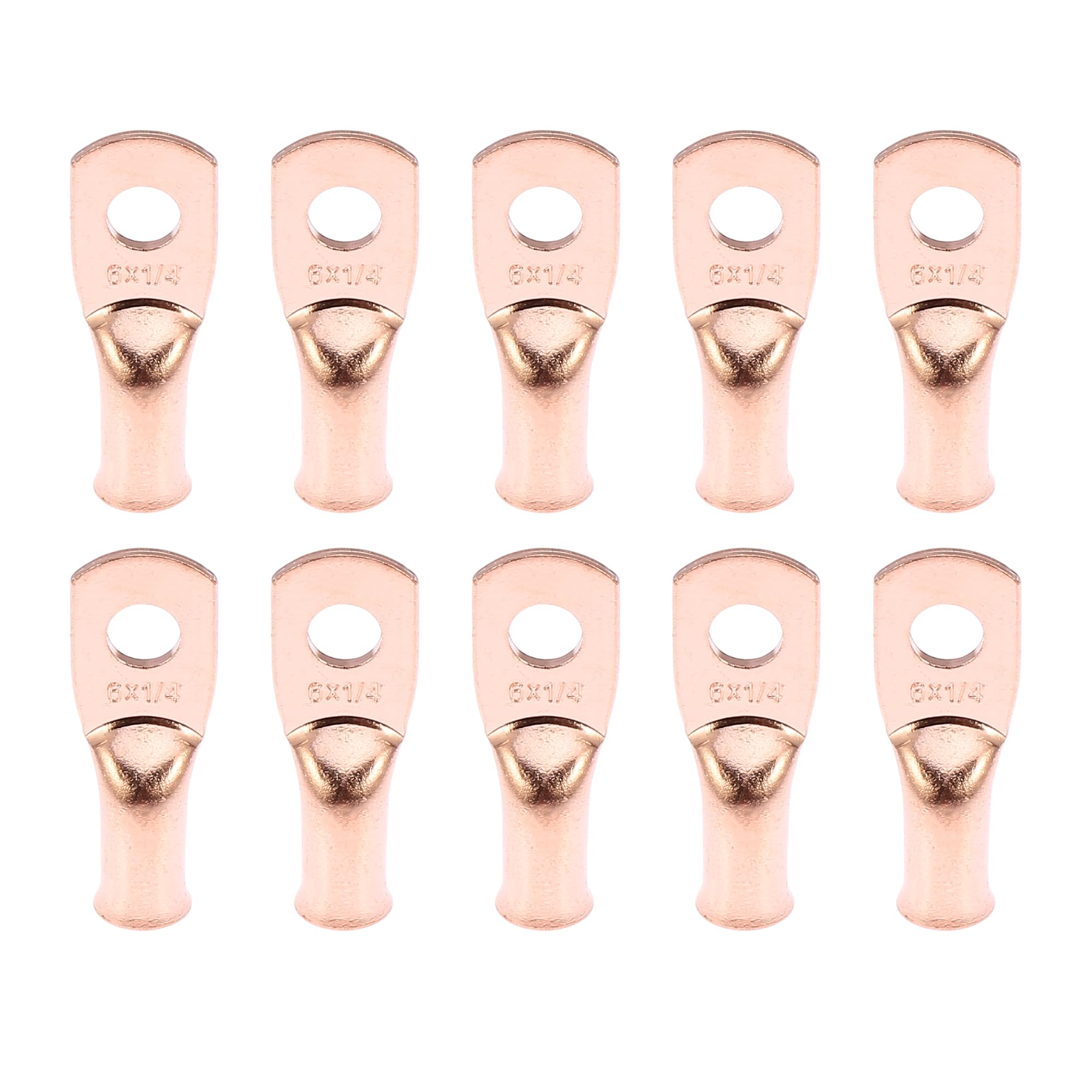 XAUTOHAUX Car Battery Cable End Tubular Ring Terminal Crimp Connector Copper Tone 10pcs 6AWG-1/4
XAUTOHAUX Car Battery Cable End Tubular Ring Terminal Crimp Connector Copper Tone 10pcs 6AWG-1/4