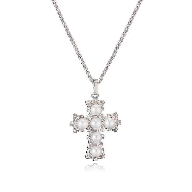 HECHENG, Hip hop Exaggerated Cross Pearl Golden/Coppery Copper Pendant Neutral Zircon Necklace Party Party Gift Other
HECHENG, Hip hop Exaggerated Cross Pearl Golden/Coppery Copper Pendant Neutral Zircon Necklace Party Party Gift Other