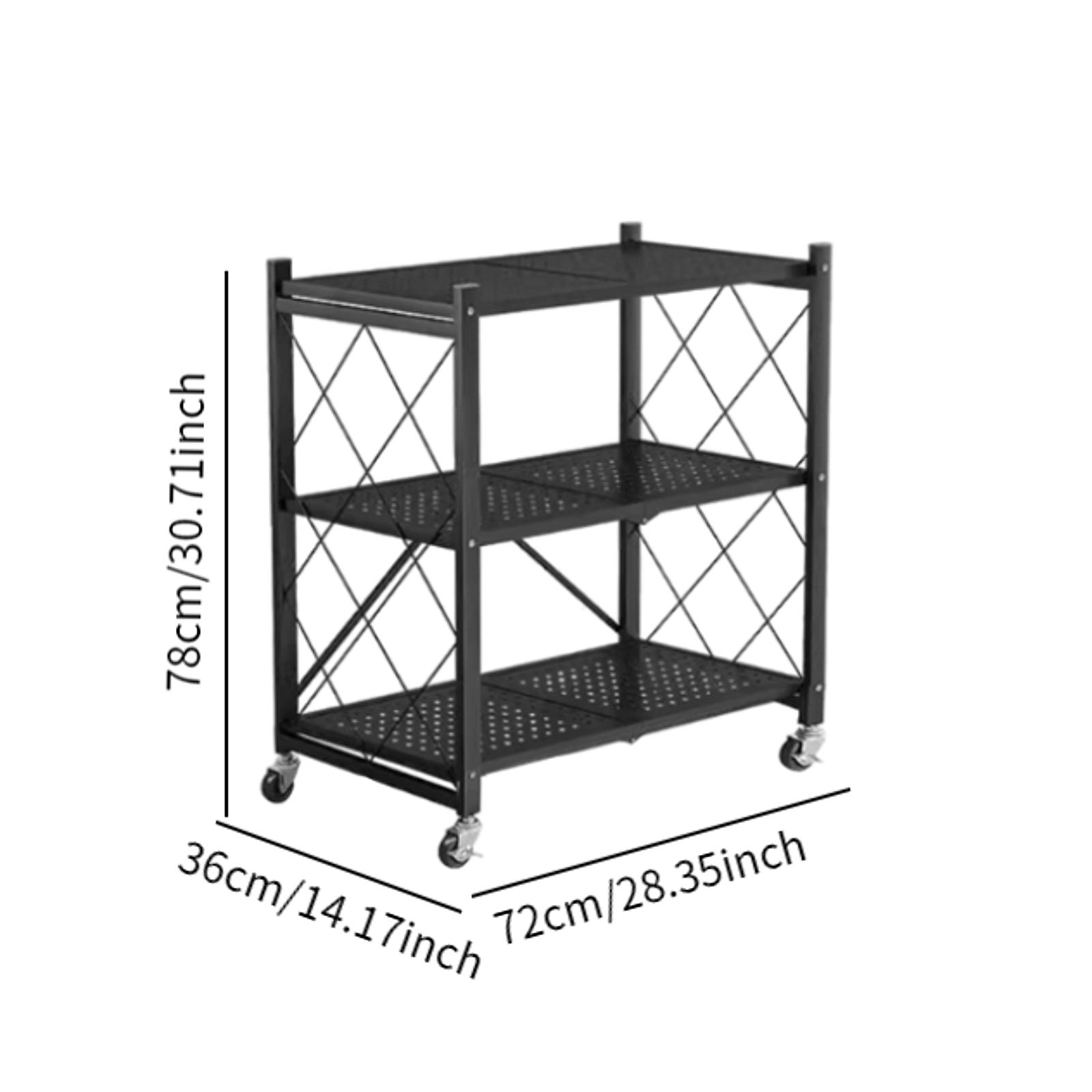 Foldable Storage Rack with Wheels Metal Display Shelf Bookshelf Shelving Unit Trolley Utility Cart for Kitchen Classroom Dorm
Foldable Storage Rack with Wheels Metal Display Shelf Bookshelf Shelving Unit Trolley Utility Cart for Kitchen Classroom Dorm