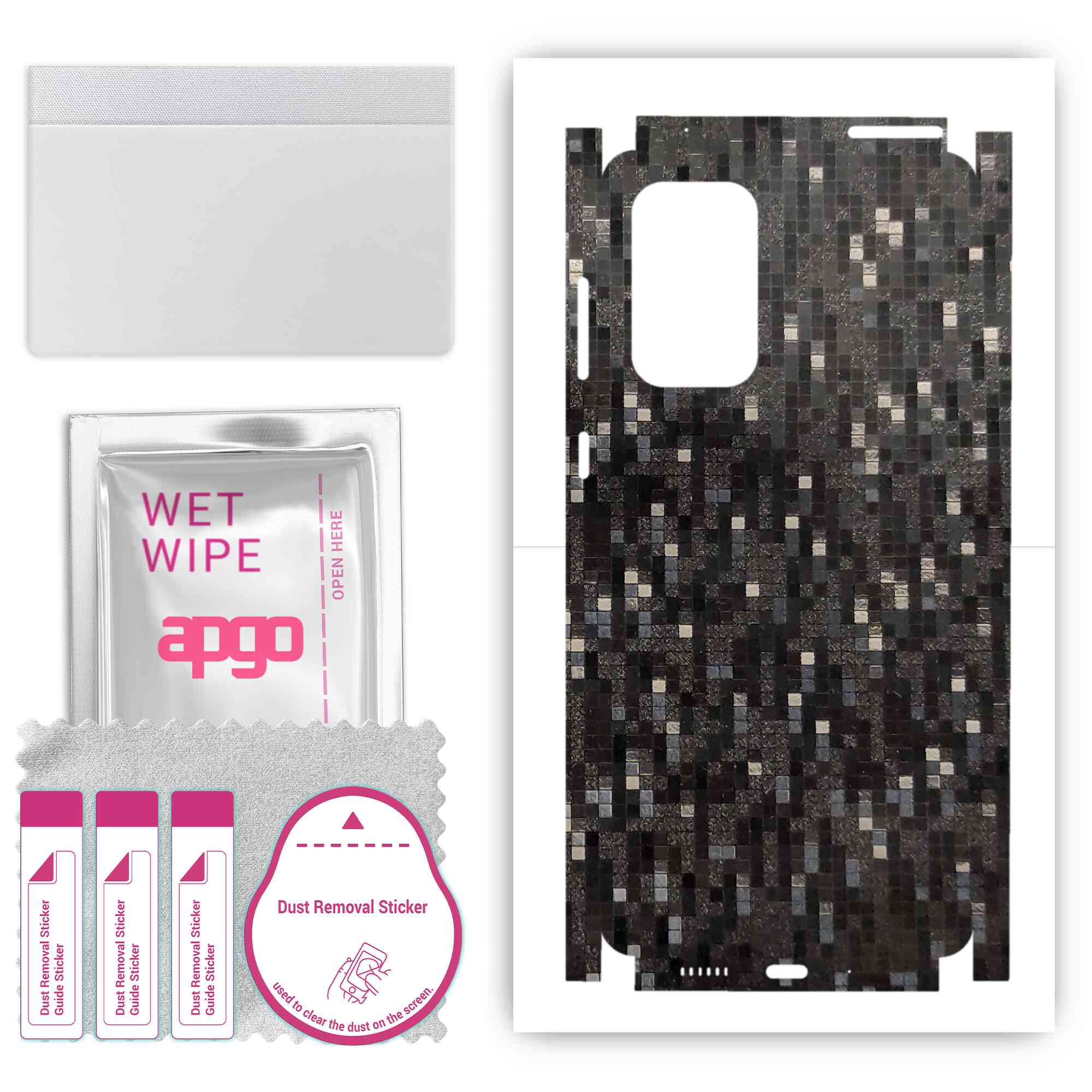 apgo Protective Skin Sticker for the back+sides compatible with Samsung Galaxy A73, Full Wrap Film, Foil, Vinyl - Pattern Carbon Black Pixel
apgo Protective Skin Sticker for the back+sides compatible with Samsung Galaxy A73, Full Wrap Film, Foil, Vinyl - Pattern Carbon Black Pixel