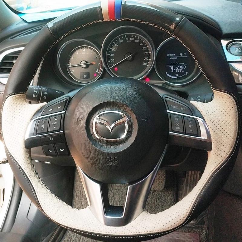 Для Mazda 3 Axela 6 Atenza Mazda 2 CX-3 CX-5 2013-2016 Черно-белая кожаная оплетка на руль автомобиля, сшитая вручную 1
Для Mazda 3 Axela 6 Atenza Mazda 2 CX-3 CX-5 2013-2016 Черно-белая кожаная оплетка на руль автомобиля, сшитая вручную 1
