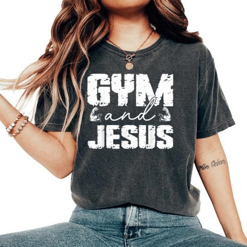 Fashion Men s GYM and JESUS Print Short Sleeve T-Shirt Vintage Distressed Crew Neck Christian Gym Workout Streetwear Tops S
Fashion Men s GYM and JESUS Print Short Sleeve T-Shirt Vintage Distressed Crew Neck Christian Gym Workout Streetwear Tops S