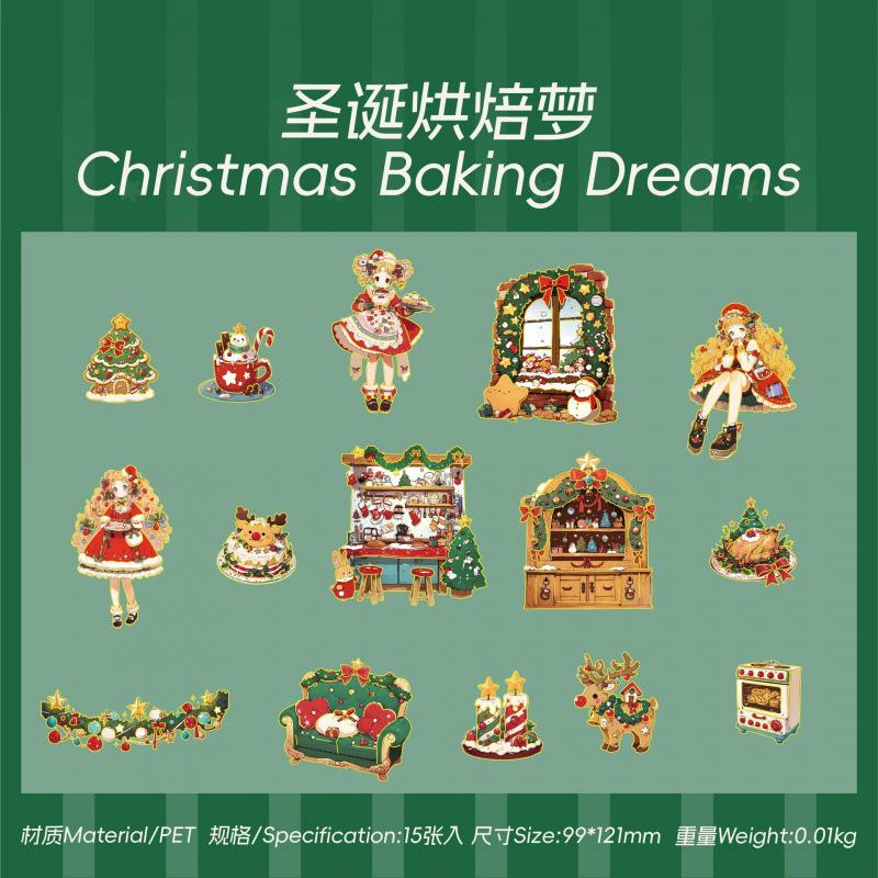 15-Piece Cute Christmas Stickers, Adorable Holiday Patterns, for Journal & DIY Crafts
15-Piece Cute Christmas Stickers, Adorable Holiday Patterns, for Journal & DIY Crafts