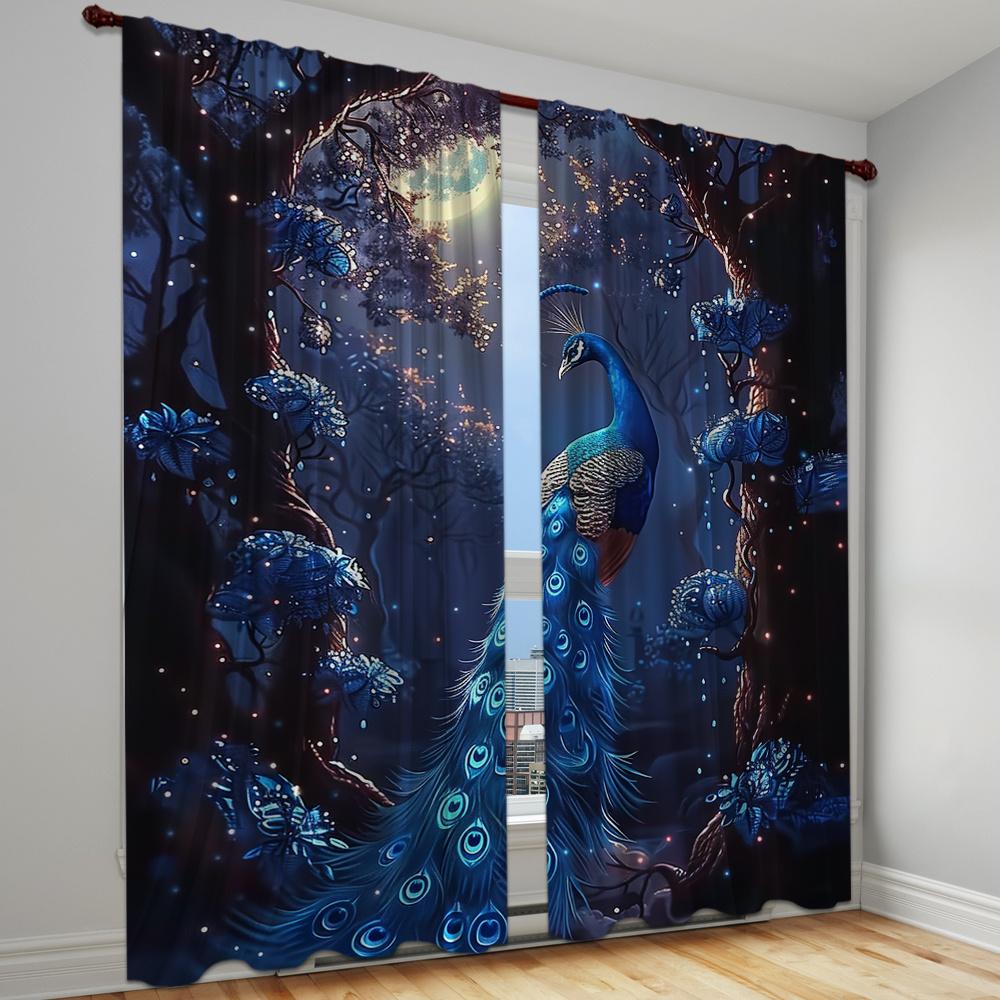 2 шт. занавески с павлином, современные шторы из полиэстера с карманами, цифровая печать для спальни, гостиной, тема перьев и пейзажей 100W130H(CM)40x51in&Grommet Top
2 шт. занавески с павлином, современные шторы из полиэстера с карманами, цифровая печать для спальни, гостиной, тема перьев и пейзажей 100W130H(CM)40x51in&Grommet Top