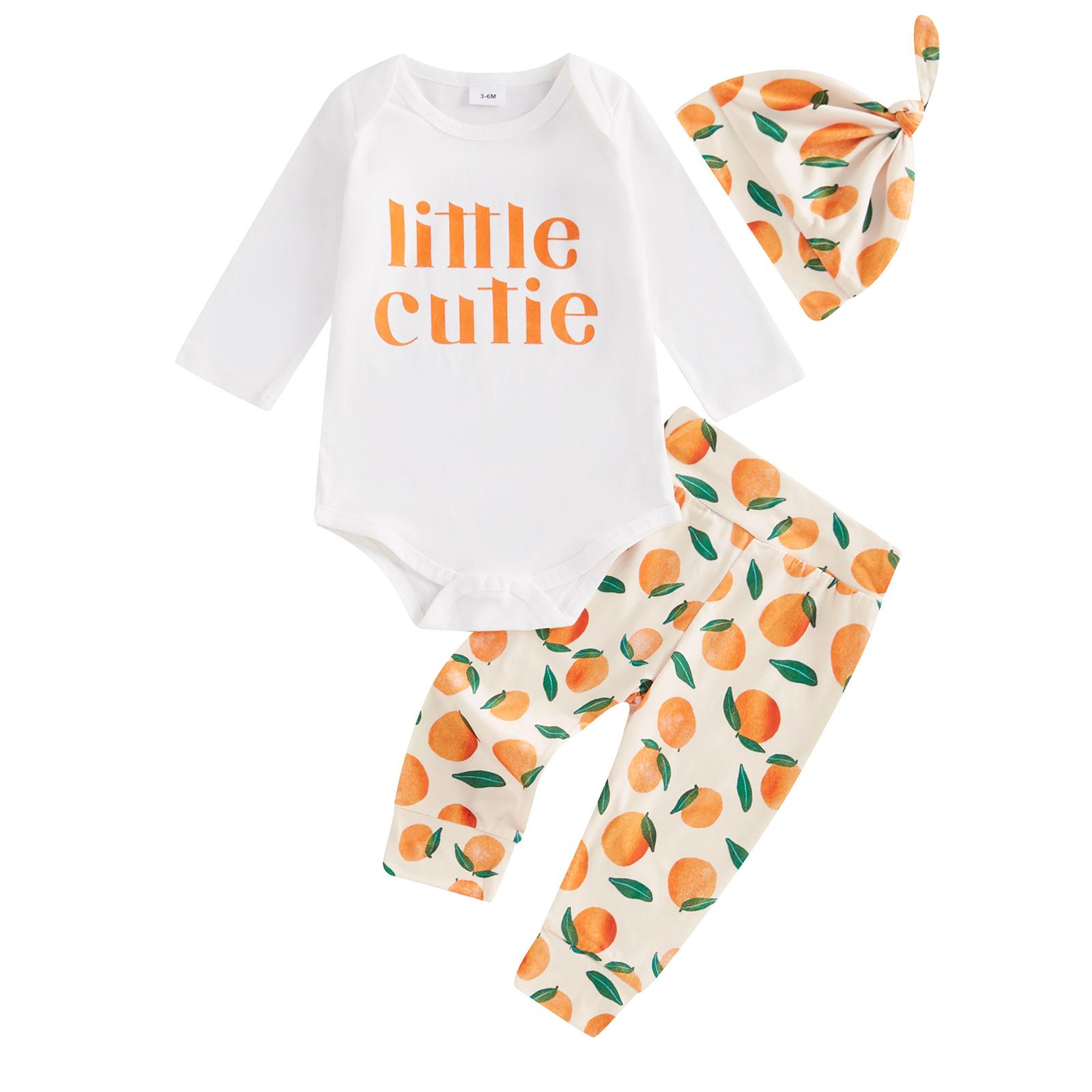 Baby Girls 2Pcs Fall Outfits Long Sleeve Romper + Orange Print Pants + Top Knot Hat Set Newborn Clothes 0-3 Months білий
Baby Girls 2Pcs Fall Outfits Long Sleeve Romper + Orange Print Pants + Top Knot Hat Set Newborn Clothes 0-3 Months білий