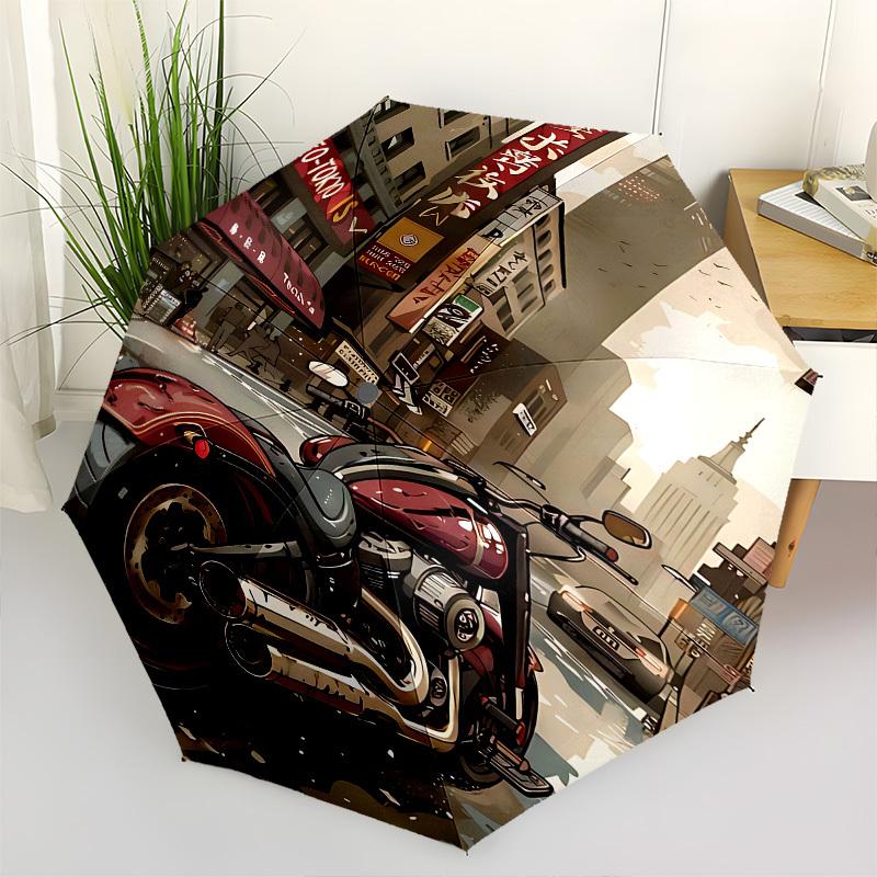Motorcycle, Neo-Tokyo Themed Automatic Opening and Closing Umbrella, Brightly Colored 8-rib Portable Umbrella, Suitable for Men and Women, A
Motorcycle, Neo-Tokyo Themed Automatic Opening and Closing Umbrella, Brightly Colored 8-rib Portable Umbrella, Suitable for Men and Women, A