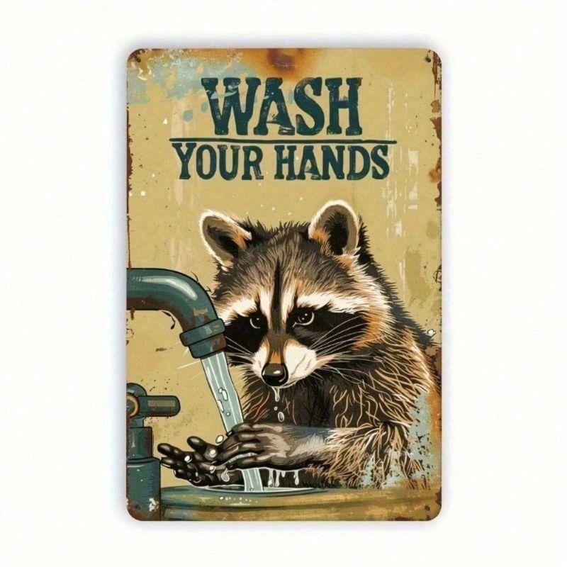 Metallic Wall Poster Raccoon Wash Your Hands Vintage Home Decor
Metallic Wall Poster Raccoon Wash Your Hands Vintage Home Decor