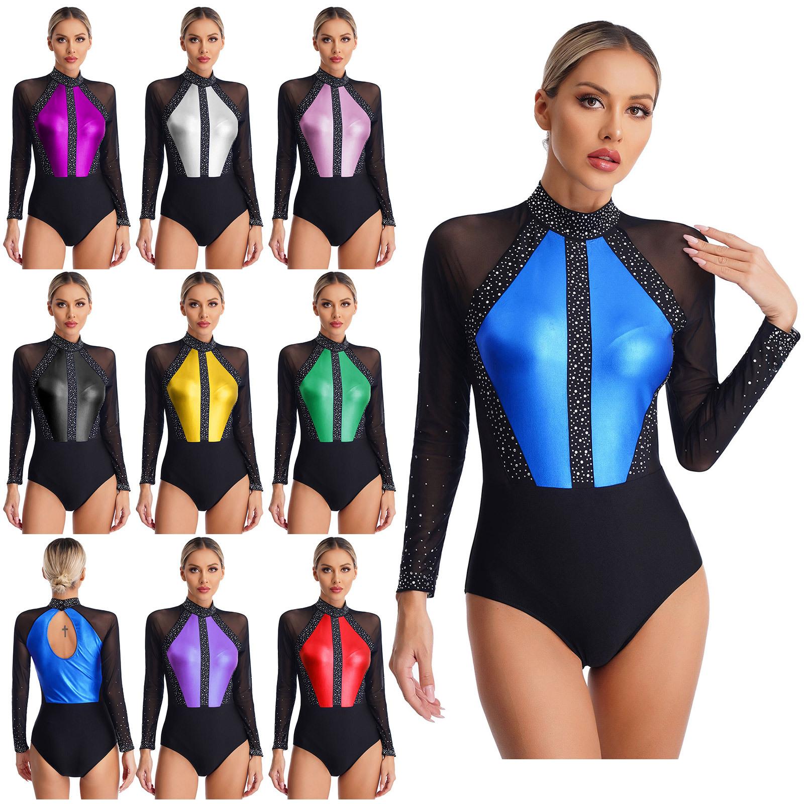 Womens Rhinestones Ballet Leotard Color Block Patchwork Keyhole Back Sheer Mesh Bodysuit for Gymnastics Figure Skating XXL світло-фіолетового кольору
Womens Rhinestones Ballet Leotard Color Block Patchwork Keyhole Back Sheer Mesh Bodysuit for Gymnastics Figure Skating XXL світло-фіолетового кольору