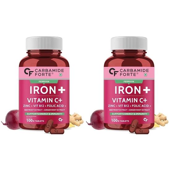 Carbamide Forte Iron Supplement For Women And Men With Folic Acid & Vitamin C| Iron Tablets For Women & Men | Pack Of 200 Tablets, 360 Grams
Carbamide Forte Iron Supplement For Women And Men With Folic Acid & Vitamin C| Iron Tablets For Women & Men | Pack Of 200 Tablets, 360 Grams