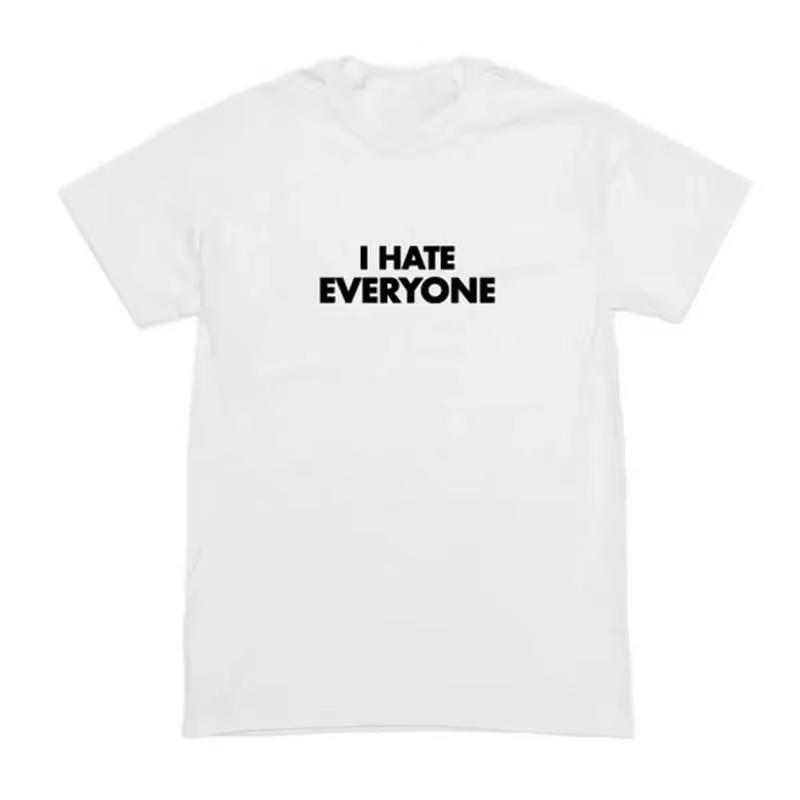 90s Harajuku I Hate Everyone Lettering T Shirt Womens Y2k Gothic Summer T Shirt Streetwear White T Shirt Ins Y2k Hot Sell S
90s Harajuku I Hate Everyone Lettering T Shirt Womens Y2k Gothic Summer T Shirt Streetwear White T Shirt Ins Y2k Hot Sell S