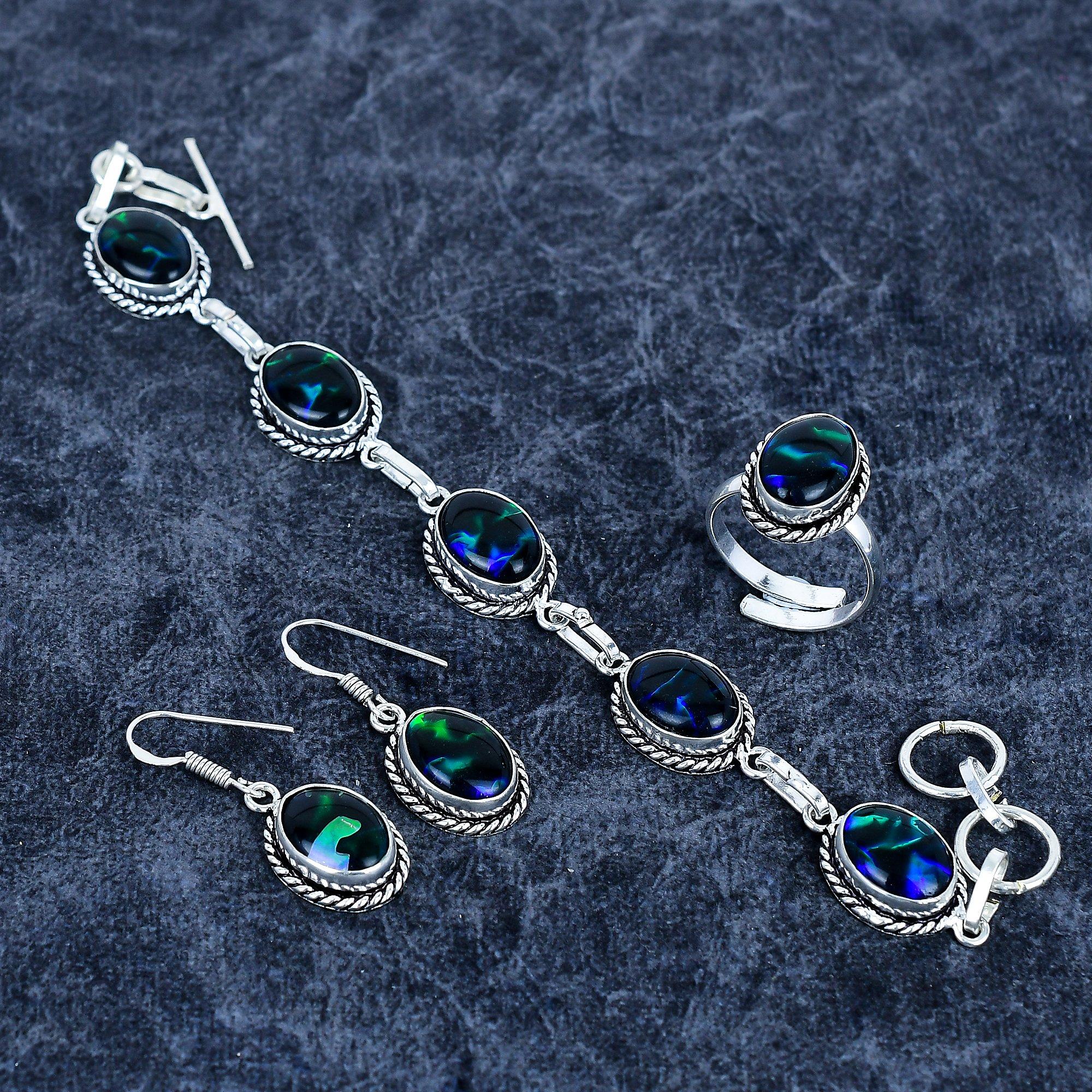 Blue Triplet Opal Gemstone Handmade 925 Sterling Silver Jewelry Set M-3193
Blue Triplet Opal Gemstone Handmade 925 Sterling Silver Jewelry Set M-3193