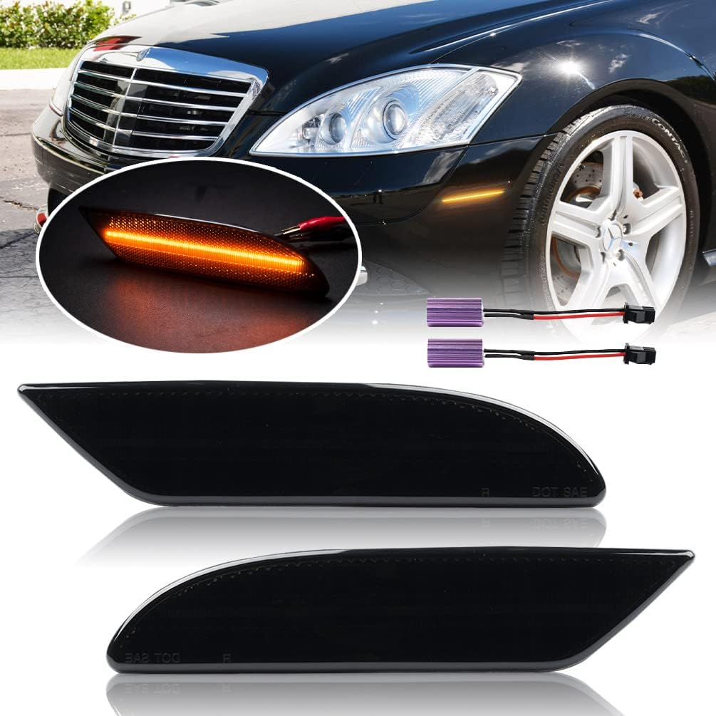 Smoke Lens Amber LED Side Marker Light Kits for 2007 2008 2009 Benz Mercedes W221 S550 S600 S-CLASS Left Driver/Right Passenger Driver Side Blinker
Smoke Lens Amber LED Side Marker Light Kits for 2007 2008 2009 Benz Mercedes W221 S550 S600 S-CLASS Left Driver/Right Passenger Driver Side Blinker