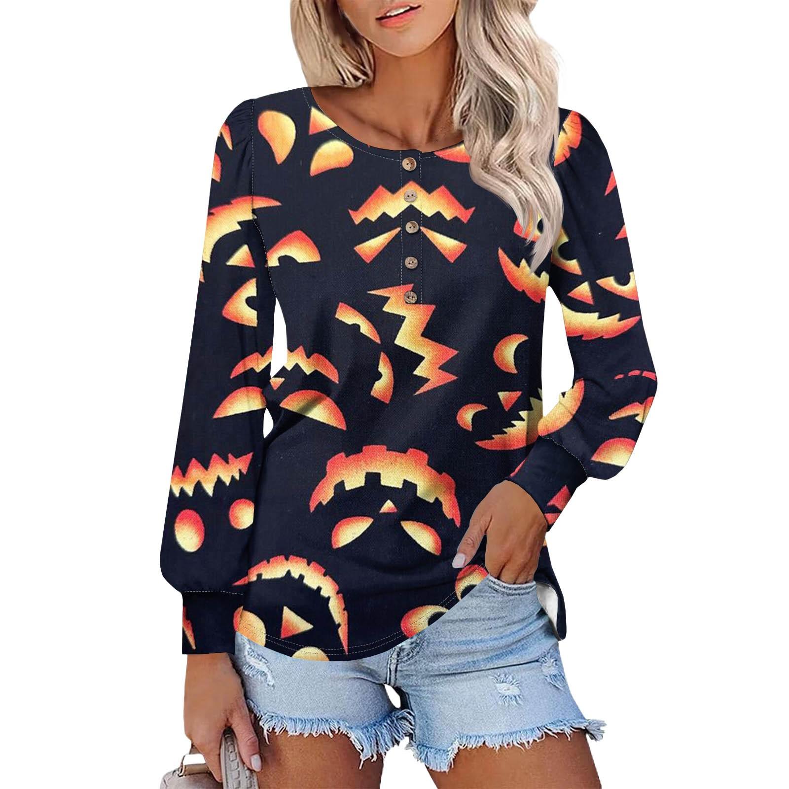 Женские футболки с длинным рукавом и круглым вырезом, принты на Хэллоуин, рубашки с рукавами-фонариками, блузки на пуговицах, топы XXL тёмно-синий
Женские футболки с длинным рукавом и круглым вырезом, принты на Хэллоуин, рубашки с рукавами-фонариками, блузки на пуговицах, топы XXL тёмно-синий