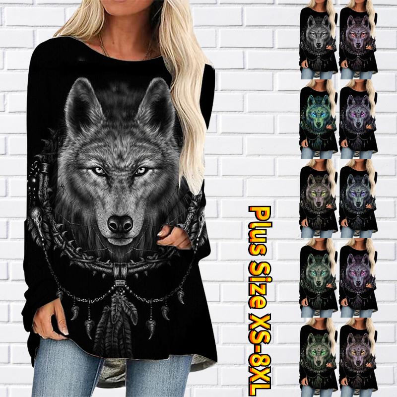 Wild Wolf Свободная сумка с принтом Ягодицы с круглым вырезом с длинным рукавом Женский топ снаружи основания XS-8XL
Wild Wolf Свободная сумка с принтом Ягодицы с круглым вырезом с длинным рукавом Женский топ снаружи основания XS-8XL