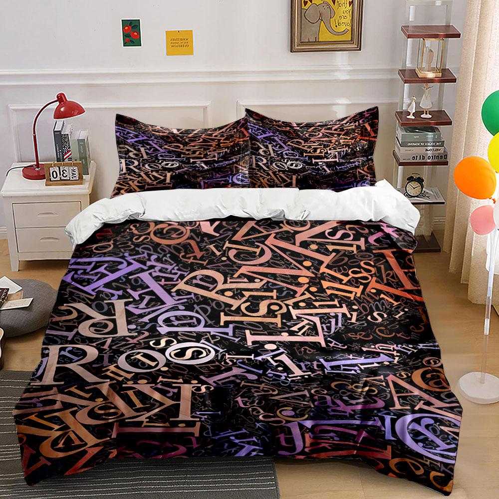 Mixed colorful alphabet letters. Bedding sets Duvet cover sets Duvet covers Pillowcases(1 * Duvet Cover 2 * Pillowcases, without duvet insert) 135x200cm
Mixed colorful alphabet letters. Bedding sets Duvet cover sets Duvet covers Pillowcases(1 * Duvet Cover 2 * Pillowcases, without duvet insert) 135x200cm