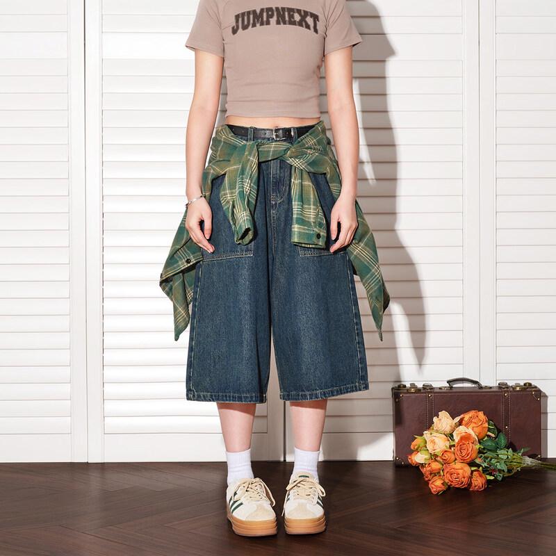 ICH MODE Women s Retro Loose Wide-Leg Cropped Denim Shorts M
ICH MODE Women s Retro Loose Wide-Leg Cropped Denim Shorts M