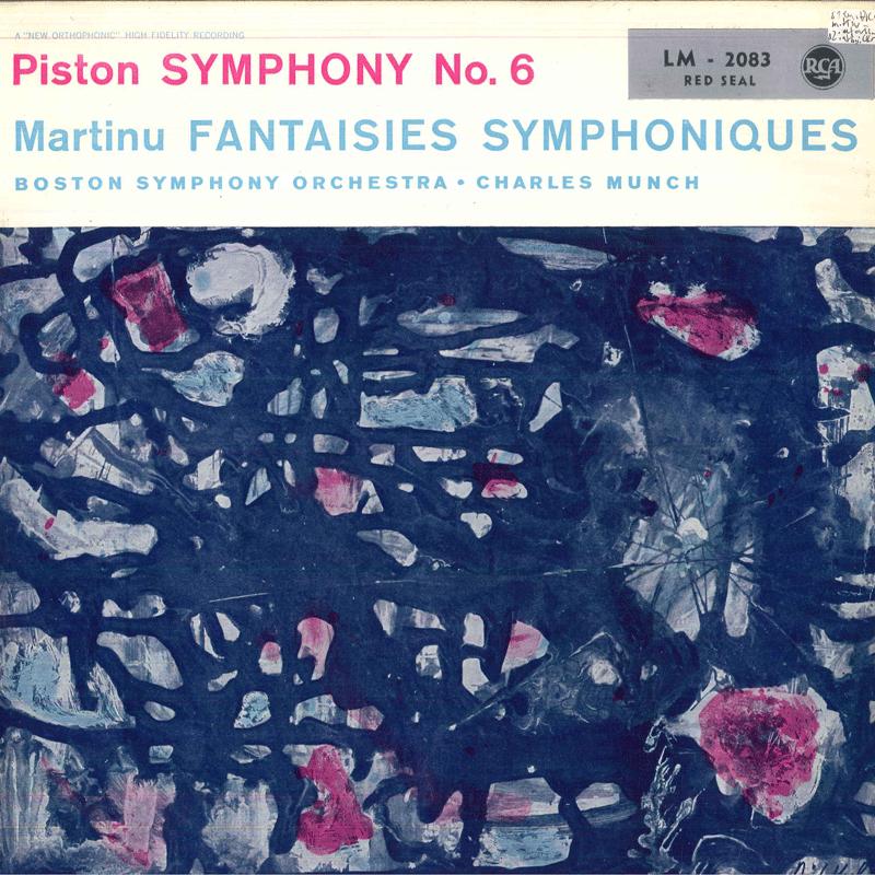 LP Record CHARLES MUNCH, BOSTON SYMPHONY ORCH - Piston Symphony No6 / Martinu Symph LM2083 RCA 1957 Germany Classical Used
LP Record CHARLES MUNCH, BOSTON SYMPHONY ORCH - Piston Symphony No6 / Martinu Symph LM2083 RCA 1957 Germany Classical Used