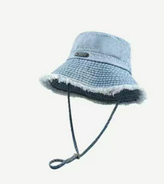 Панама из потертого денима на шнурке, женская, в стиле ретро, модная, на весну/осень, универсальная солнцезащитная шляпа M (56-58cm)