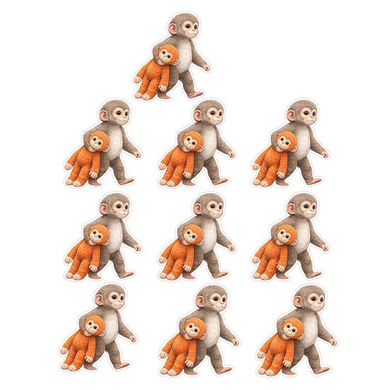 10 Sheets Funny Monkey Hugging Plush Toy Stickers Quirky Vinyl Decals for Laptops Water Bottles Luggage Skateboards Waterproof DIY Crafts I
10 Sheets Funny Monkey Hugging Plush Toy Stickers Quirky Vinyl Decals for Laptops Water Bottles Luggage Skateboards Waterproof DIY Crafts I