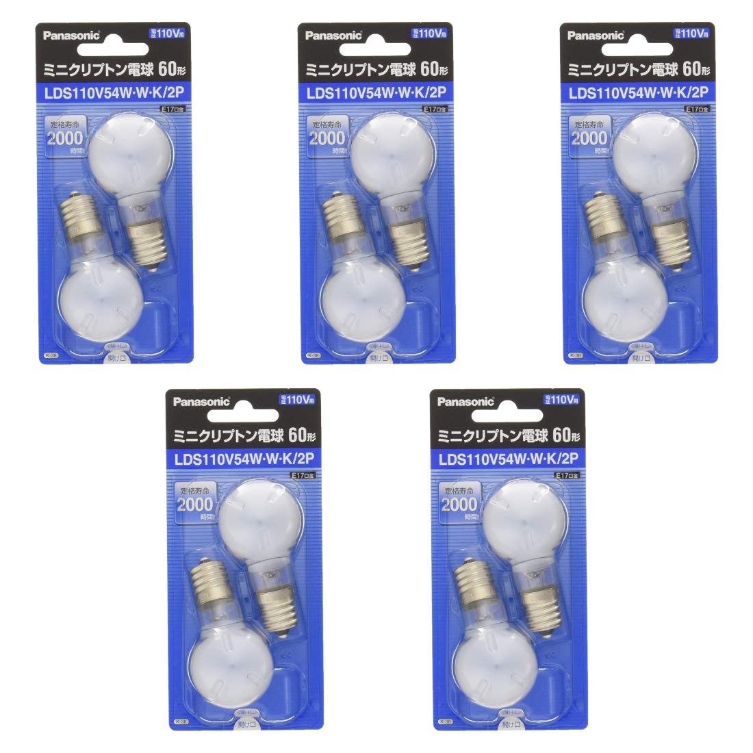 Panasonic Incandescent Mini Krypton Light Bulb E17 Base 110V 60W Type 35mm Diameter White 2 Pieces LDS110V54WWK2P of (54W) (Set 5)
Panasonic Incandescent Mini Krypton Light Bulb E17 Base 110V 60W Type 35mm Diameter White 2 Pieces LDS110V54WWK2P of (54W) (Set 5)