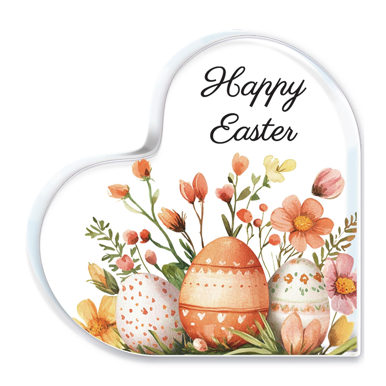 1pc Easter Heart-Shaped Acrylic Ornament - Boho Style Floral & Colorful Eggs Design, Inspirational Religious Home Office Decor, No Electricity Needed 10*10cm
1pc Easter Heart-Shaped Acrylic Ornament - Boho Style Floral & Colorful Eggs Design, Inspirational Religious Home Office Decor, No Electricity Needed 10*10cm