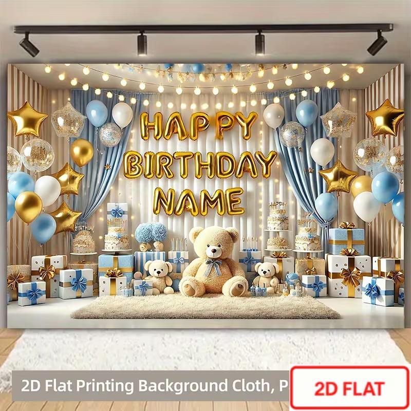 2D Flat Print Happy Birthday NAME Teddy Bear Party Background Cloth 47.2x31.5inch/120*80cm
2D Flat Print Happy Birthday NAME Teddy Bear Party Background Cloth 47.2x31.5inch/120*80cm