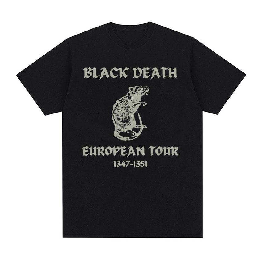 Black Death European Tour T Shirt Men s Clothing Funny Mouse Meme Gothic Tee Shirt Unisex Cotton High Quality T-shirt Streetwear
Black Death European Tour T Shirt Men s Clothing Funny Mouse Meme Gothic Tee Shirt Unisex Cotton High Quality T-shirt Streetwear