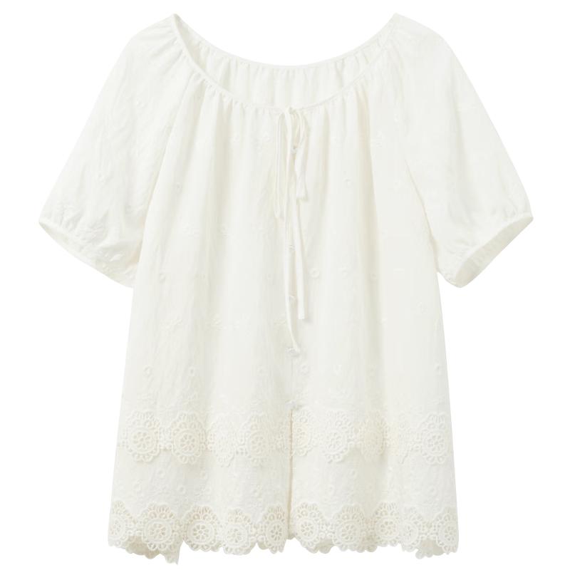 SanCai Embroidered Tie-Neck Short Sleeve Top XL
SanCai Embroidered Tie-Neck Short Sleeve Top XL