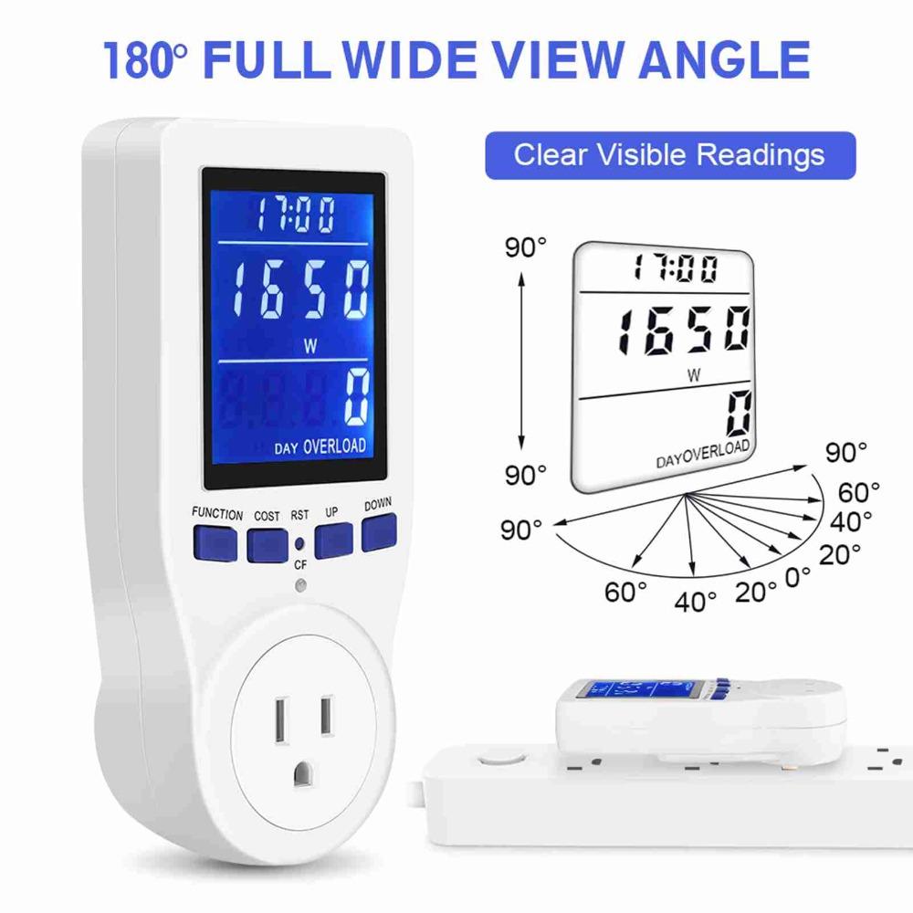 Durable White Power Meter Backlit LCD Energy Meter Full-view US-plug Power Monitor Home Use 1 x Monitor
Durable White Power Meter Backlit LCD Energy Meter Full-view US-plug Power Monitor Home Use 1 x Monitor
