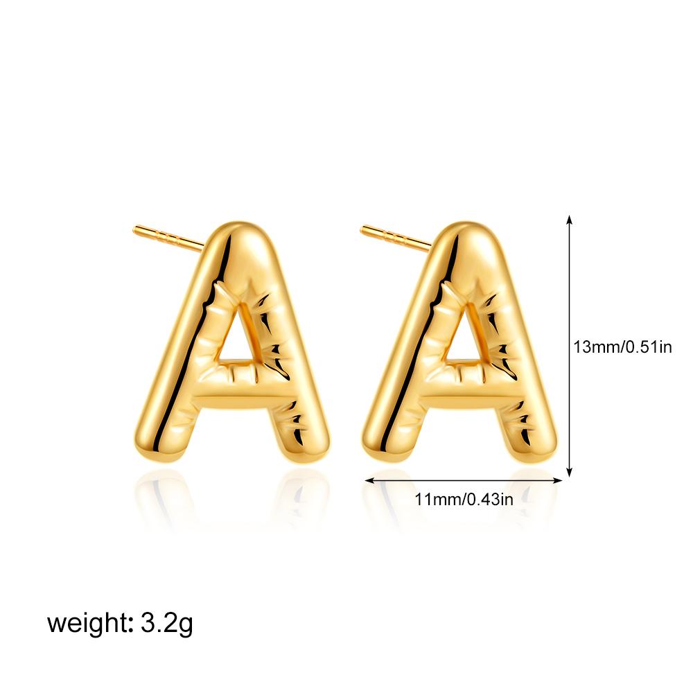 Fashion 3D Bubble Letter Chunky Stud Earrings for Women 18K Gold Plated Stainless Steel Initial Earring A-Z Alphabet Zircon
Fashion 3D Bubble Letter Chunky Stud Earrings for Women 18K Gold Plated Stainless Steel Initial Earring A-Z Alphabet Zircon
