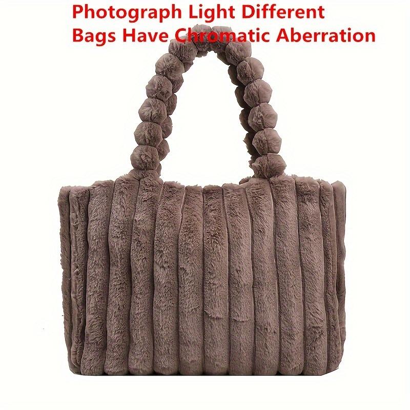 Large Capacity Plush Tote Bag, Stiped Faux Fur Shoulder Bag, Women s Soft Fluffy Handbag кавовий
Large Capacity Plush Tote Bag, Stiped Faux Fur Shoulder Bag, Women s Soft Fluffy Handbag кавовий