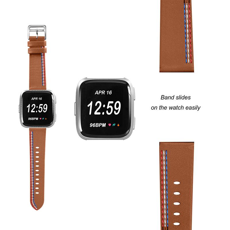 Top Layer Cowhide Leather Stitching Design Wrist Band Watch Strap for Fitbit Versa 2/Versa/Versa Lite/Versa SE Pink
Top Layer Cowhide Leather Stitching Design Wrist Band Watch Strap for Fitbit Versa 2/Versa/Versa Lite/Versa SE Pink