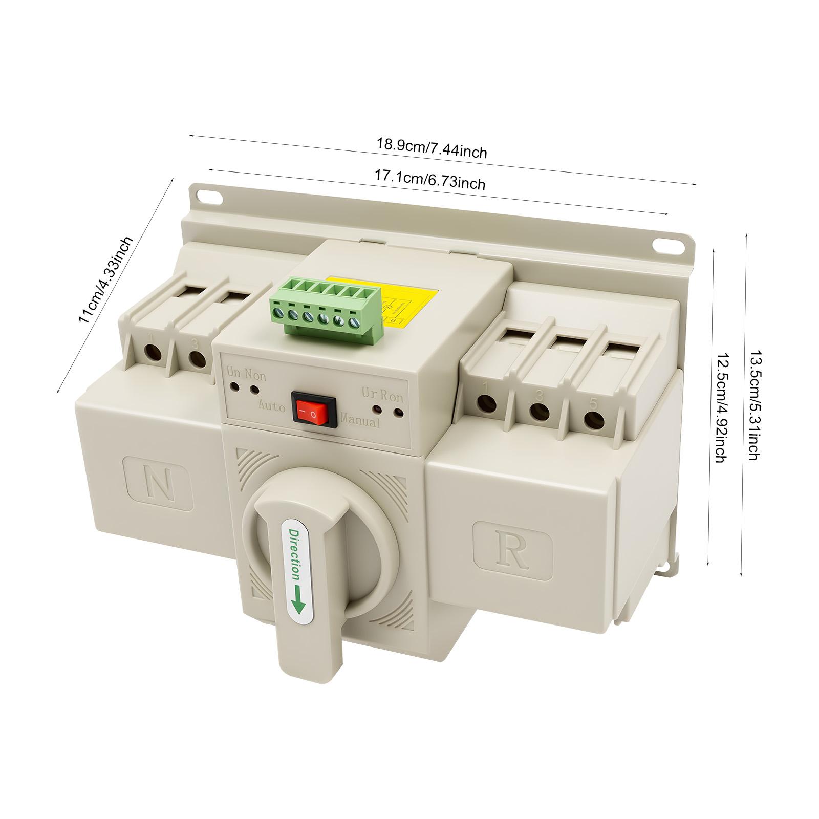 110V 3P 63A Dual Power Automatic Transfer Switch Dual Power Generator Changeover Switch 50HZ/60HZ (GCQ2-63/3P)
110V 3P 63A Dual Power Automatic Transfer Switch Dual Power Generator Changeover Switch 50HZ/60HZ (GCQ2-63/3P)
