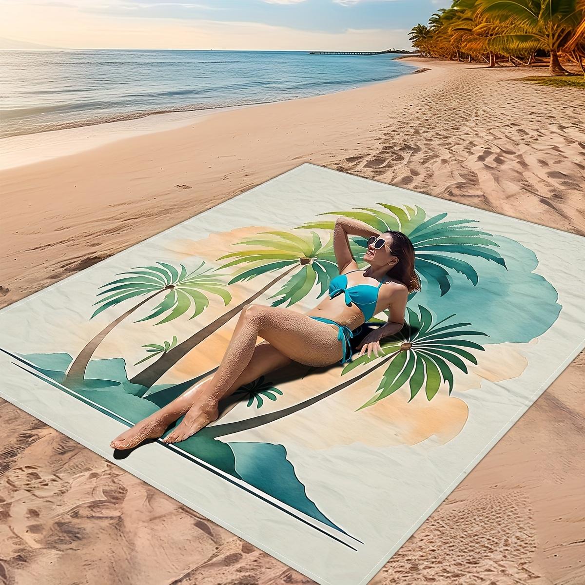 1PC outdoor beach blanket, green coconut tree print, portable printed beach mat, easy to clean, 100% polyester fabric W30*H60(CM)
1PC outdoor beach blanket, green coconut tree print, portable printed beach mat, easy to clean, 100% polyester fabric W30*H60(CM)