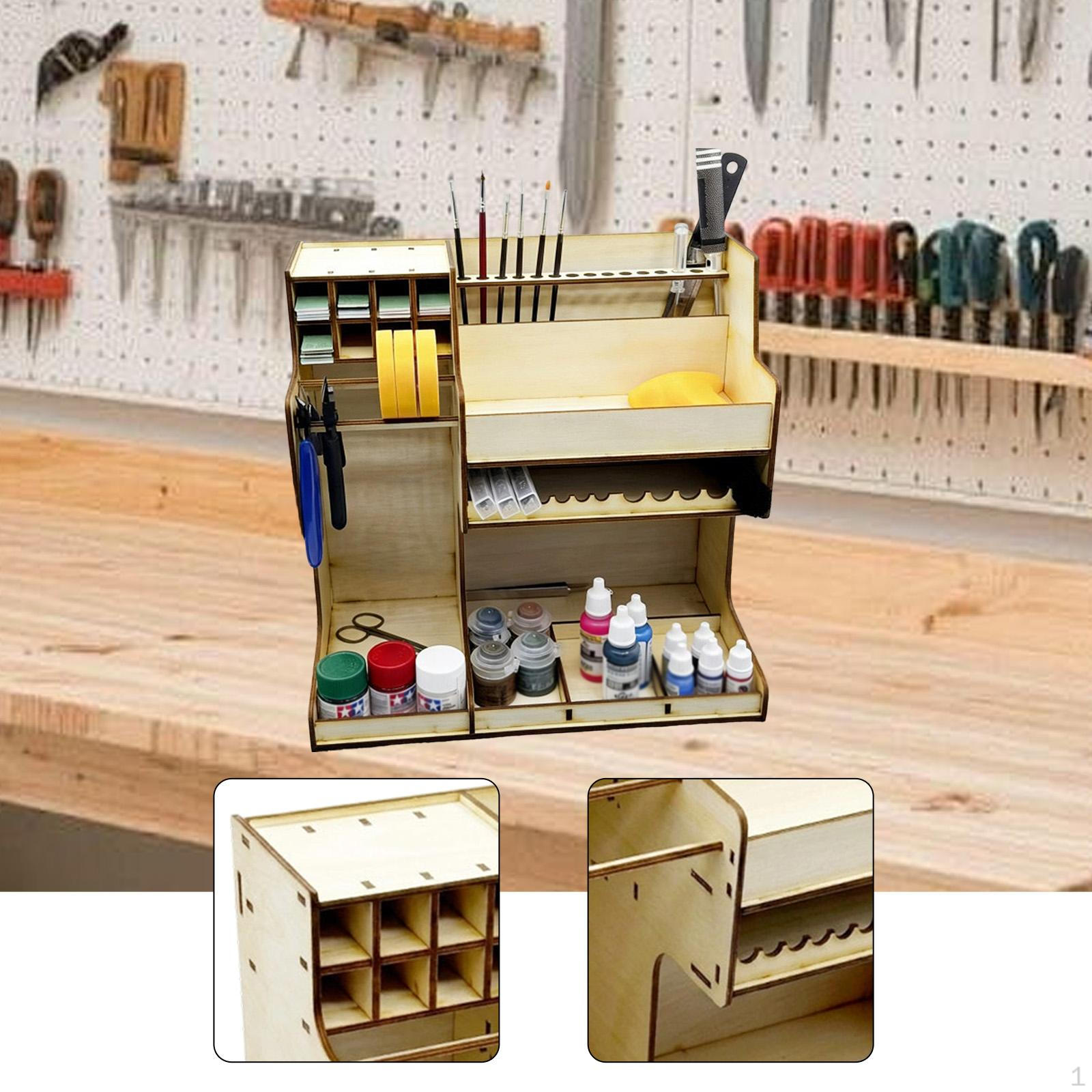 Wooden Model Kit Organizer Paint Rack Multifunctional Workbench Craft Supplies Storage for
Wooden Model Kit Organizer Paint Rack Multifunctional Workbench Craft Supplies Storage for