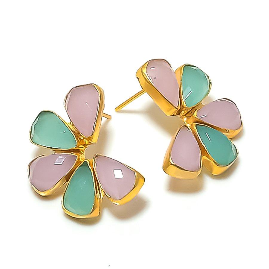 Pink Chalcedony Gemstone 925 Sterling Silver Jewelry Earring 1.18 GK-7385
Pink Chalcedony Gemstone 925 Sterling Silver Jewelry Earring 1.18 GK-7385