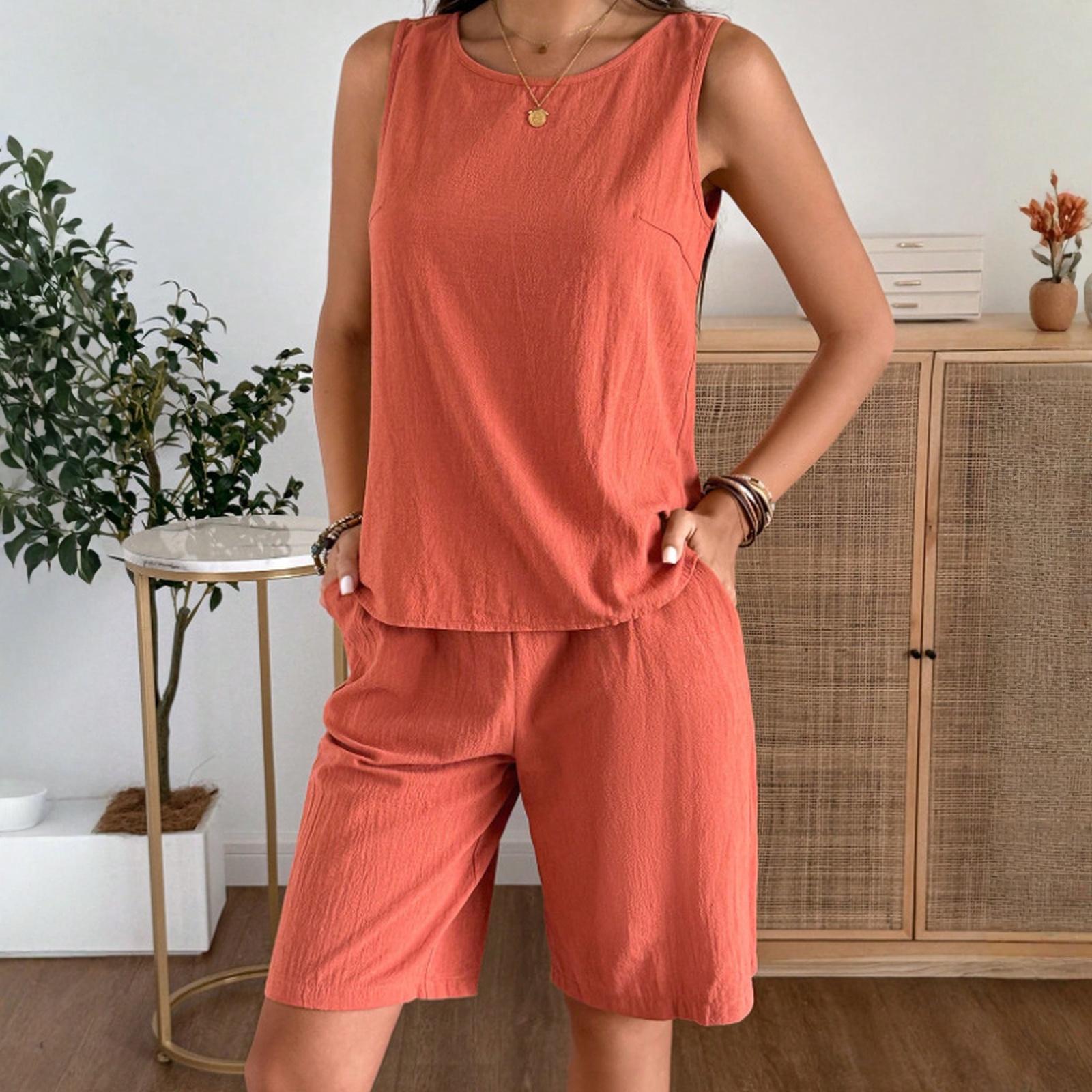 Women s Casual Fashion Round Neck Vest And Five-Finger Pants Set XL кавун червоний колір
Women s Casual Fashion Round Neck Vest And Five-Finger Pants Set XL кавун червоний колір