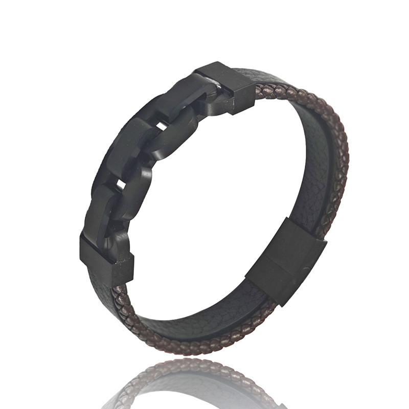 New Multi-layer Hand-woven Black Brown Leather Chain Men s Bracelet, Stainless Steel Charming Jewelry Men s Bracelet 22cm чорний
New Multi-layer Hand-woven Black Brown Leather Chain Men s Bracelet, Stainless Steel Charming Jewelry Men s Bracelet 22cm чорний
