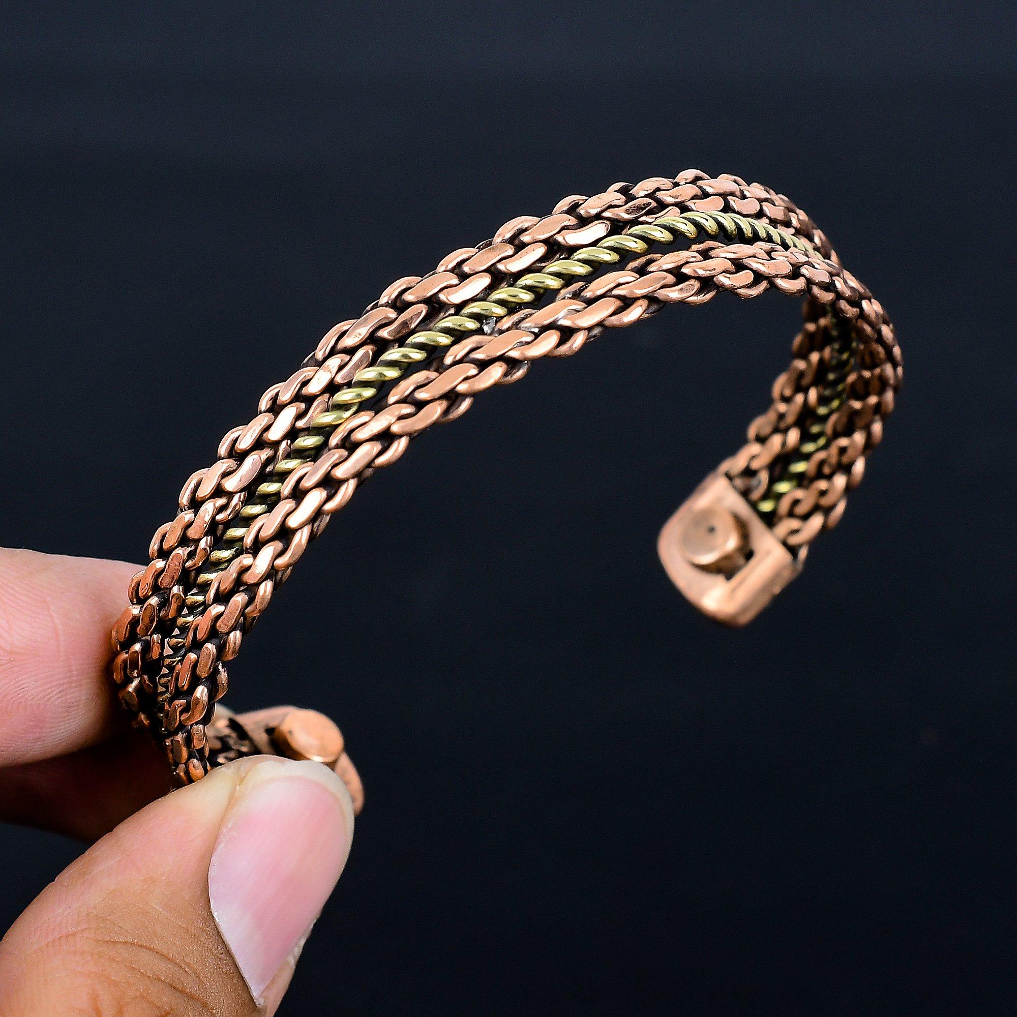 Two Tone Pure Copper Designer Bangle Bracelet, Copper Adjustable Bangle, Handmade Copper Jewelry Gift for Men & Women
Two Tone Pure Copper Designer Bangle Bracelet, Copper Adjustable Bangle, Handmade Copper Jewelry Gift for Men & Women