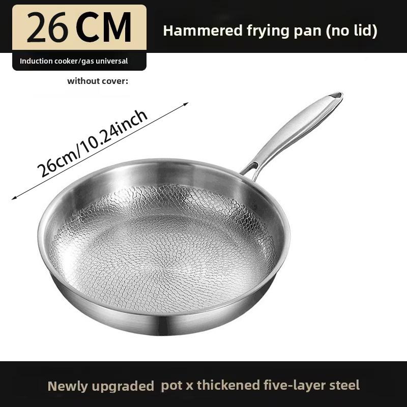 Hammered Stainless Steel Skillet 26/28/30Cm Thick Coating for Non-Stick Suitable for Induction Gas for Cooking Steaks Vegetables
Hammered Stainless Steel Skillet 26/28/30Cm Thick Coating for Non-Stick Suitable for Induction Gas for Cooking Steaks Vegetables